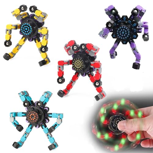 BSITSSS 4 Stück Fingertip Spin Top Toy, Roboter Fidget Toys Fidget...
