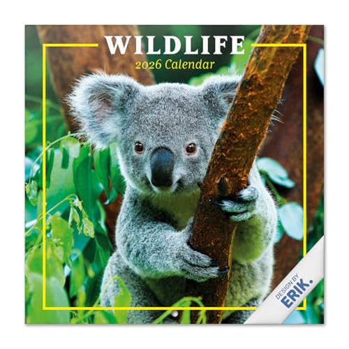 Grupo Erik Calendario 2026 pared Wildlife - Almanaque pared 2026 : Planificador mensual Con espacio para Anotar, Ilustraciones y Fácil de colgar (30x30cm)