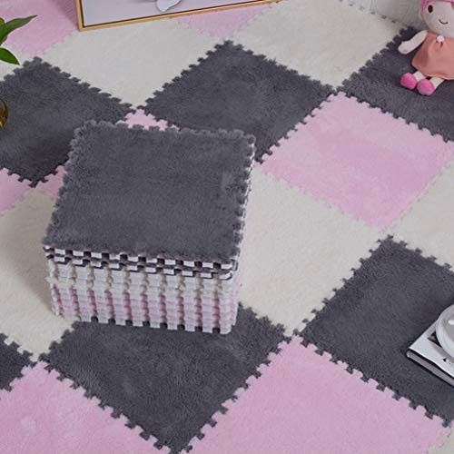 洗える ジョイントマット 起毛 おしゃれ 北欧 ノンホルムアルデヒド 床暖房対応 ジョイントラグ 組み合わせマット 31*31*0.6*10 保温 キッズ 赤ちゃん 子ども 子供部屋 新生活 ふわふわ カラー 防音 ベビー ラグ柔らかい パネルカーペット