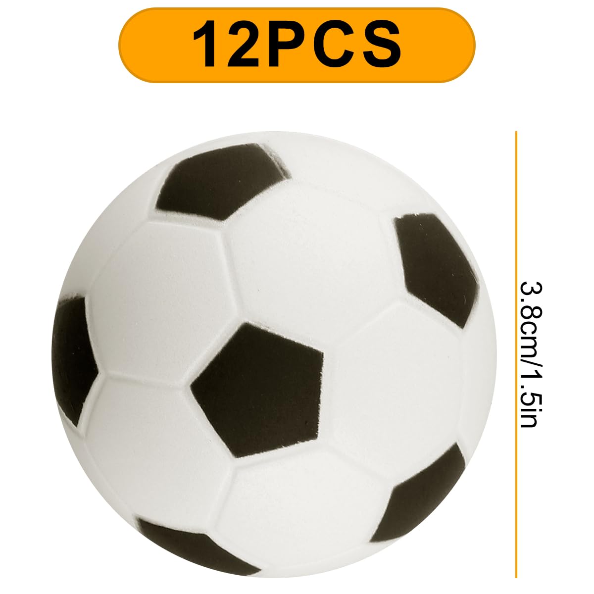 Lotsdonxia 12 Pcs Mini Foam Squeeze Balls Small Portable Stress Relief Ball Set Soft Anti-Stress Toys for Children & Adults Parties and Daily Use (Football) - Image 2