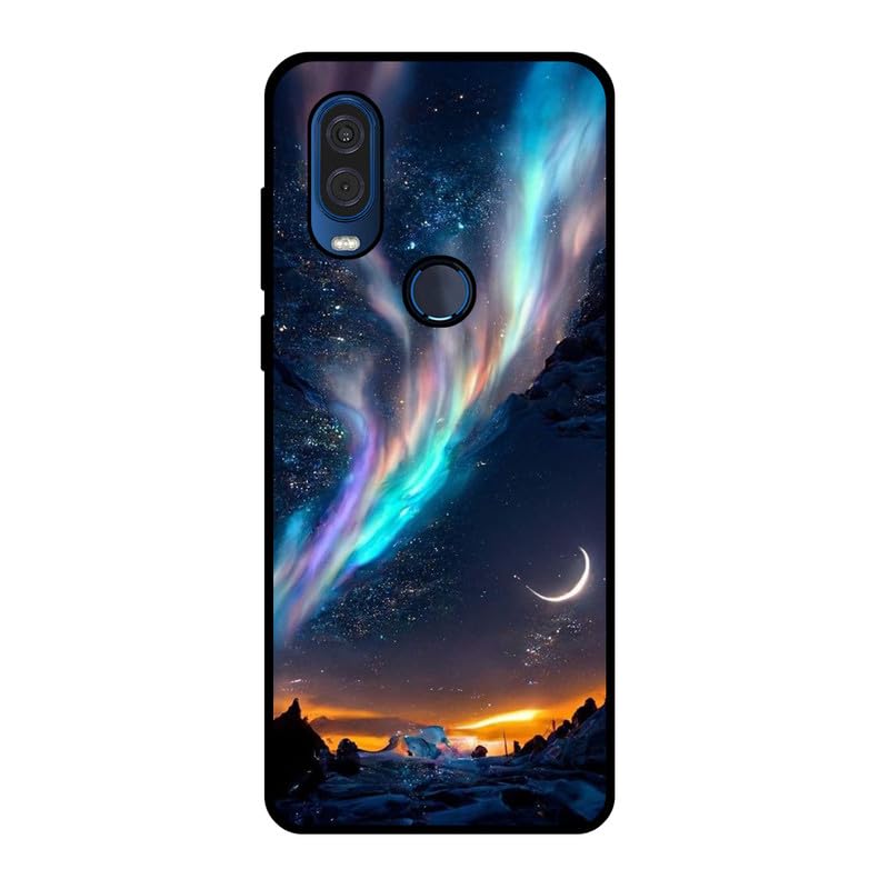 KARTXITAI Funda Case Compatible con Motorola One Vision,Protectora de Cuerpo Completo con Tacto Suave y Sedoso,Carcasa de Silicona Cover,Gel Flexible,Regalo Original - Aurora Boreal