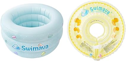 Amazon セット買い Swimava 日本正規品60日保証 スイマーバ ふわふわベビーバス マカロンバス Sw150gn P 日本正規品60日保証 うきわ首リング ダックイエロー Sw1du ベビーバス ベビー マタニティ 通販