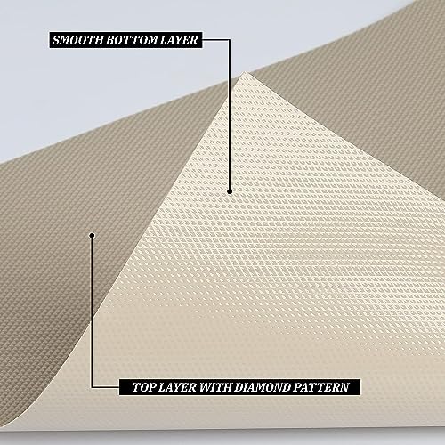 Image of SHOPPOFOBIX Fridge Mats, EVA Food Grade Washable Anti Slip Mat /Sheet for Fridge, Shelf Liner, Table, Kitchen Drawer mat (Cream)