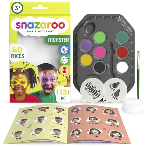Snazaroo Snazaroo - Kit De Pintura Facial Monstruos, Aguacolores para Niños Y...