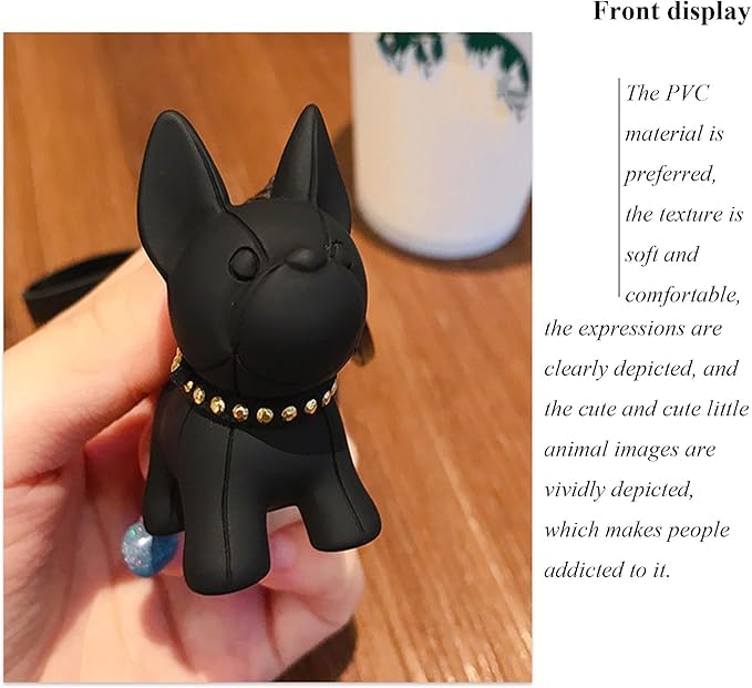 Esshogo Hund Anhänger Schlüsselbund, Niedlicher Bulldoggen Schlüsselring, Little French Pitbull Schlüssel Anhänger für Frauen, Herren, Tasche, Rucksack, Auto Schlüssel, Handtasche Dekoration