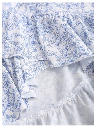 Verdusa Women's Boho Floral High Low Skirt Vacation Tiered Layered Ruffle Long Skirts4