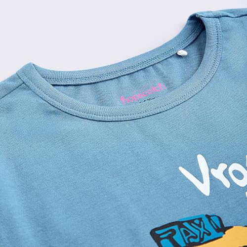 Image of Hopscotch Boys Multi Coloured Vehicle Print Top And Pajama Set