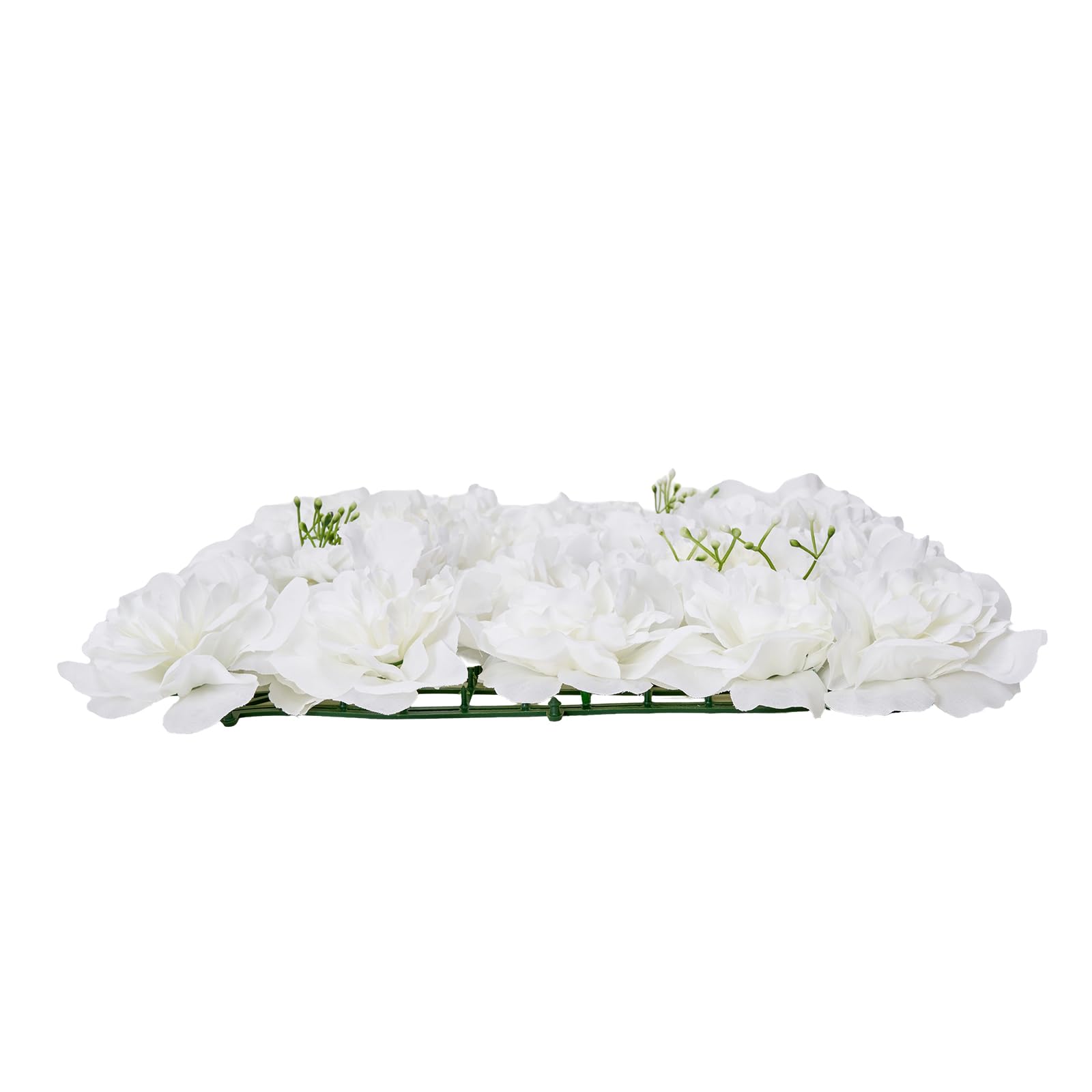 VEVOR Panel 3D de Flores Artificial para Pared 24 Piezas 38 x 38 cm Fondo de Pared con Flores Artificiales sin Costuras Instalación Fácil para Bodas, Hogar, Jardín, Fiestas, Decoración, Blanco