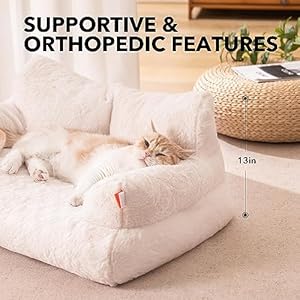Pet-Bed-for-Medium-Small-Cats-and-Dogs-Washable-Puppy-Sleeping-Bed-Cat-Couch-Pet-Sofa-Bed-Soft-Calming-Cat-Sofa-Beds-for-Indoor-Cats-Anti-Slip-Bottom-White - Cucciolini Doodles   Pet-Bed-for-Medium-Small-Cats-and-Dogs-Washable-Puppy-Sleeping-Bed-Cat-Couch-Pet-Sofa-Bed-Soft-Calming-Cat-Sofa-Beds-for-Indoor-Cats-Anti-Slip-Bottom-White