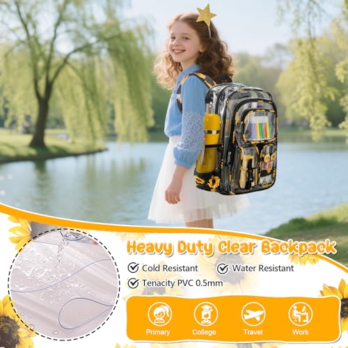 Image of Clear Backpack with Small Purse, See Through Backpacks Stadium Approved, Transparent Bookbag for Girls Teens Women Elementary College Work Travel Concert