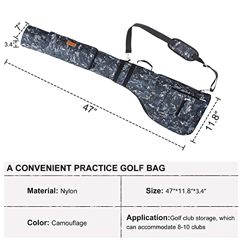 AKOZLIN Golf Carry Bag 8-10Pack Golf Club Travel Bag Case with Strap and 3 Pocket Soft Foldable Sunday Bag Pouch Golf Training Practice Portable Pencil Zipper Pouch Lightweight,Micai - Image 3
