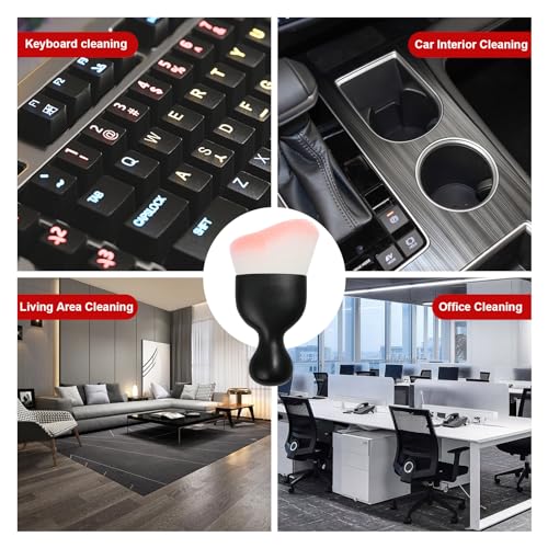 image for Ziciner Car Detailing Brush, Curved Soft Bristles Auto Removal Dust Co