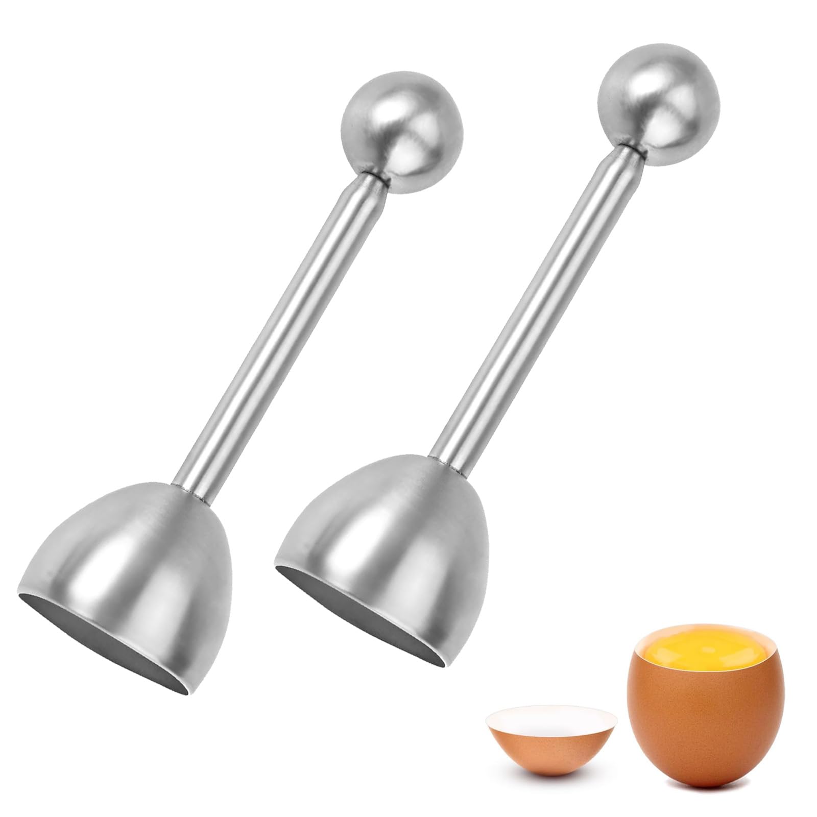 lot de 2 ouvre-œufs inox
