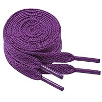 Polar Rabbit 2 Pairs Flat Shoe Laces for Sneakers 5/16\" Wide Athletic Shoelaces Boot Strings in 24\"-79\" for Kids Adults Purple 180CM 71\"