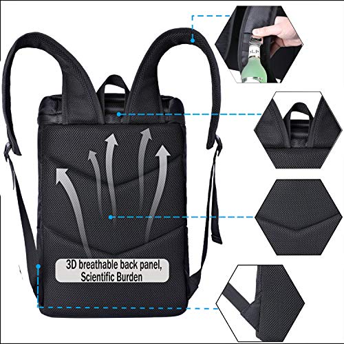Image of FORICH Soft Cooler Backpack Insulated Waterproof Backpack Cooler Bag Leak Proof Portable Small Cooler Backpacks to Work Lunch Travel Beach Camping Hiking Picnic Fishing Beer for Men Women (Black)