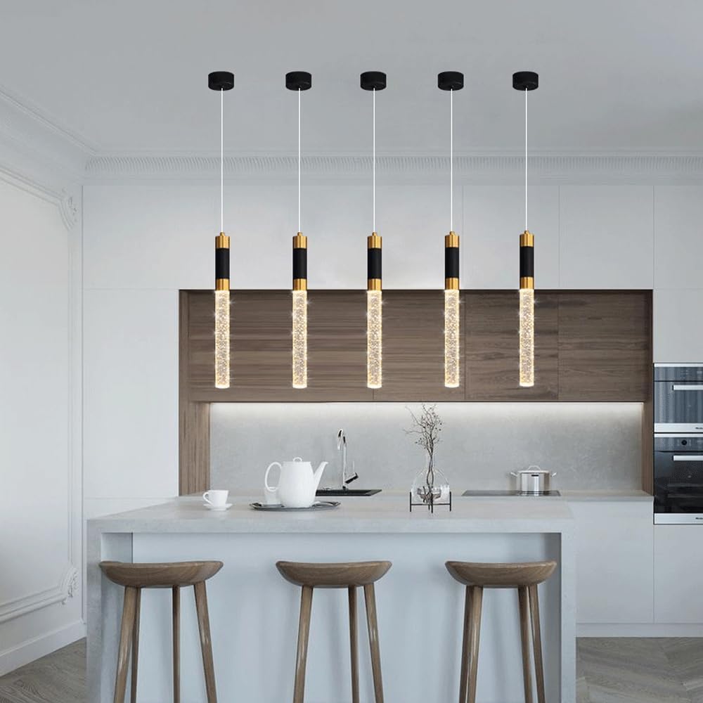 Nordic Bedside Light Modern Minimalist Long Bubble Tube Bar Counter Hanging Lamp Mid Century Cylindrical Dining Room Chandelier for Kitchen Island Sink Bedroom Living Room