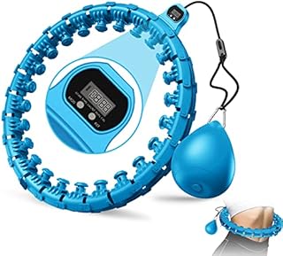 SEEROY Smart Weighted Fit Hoop for Adults Weight Loss,2 in 1 Adomen Fitness Massage Infinity Hoop,24 Detachable Knots & Size Adjustable, With Timer & Counters.Great for Adults and Beginners