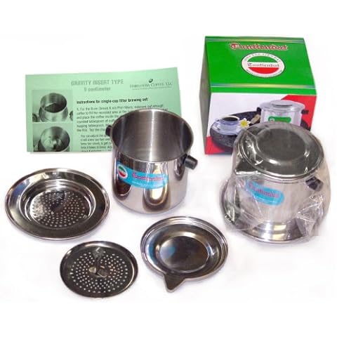 Vietnamese Traditional Coffee Phin Filter 8 Ounce, 2-pack, Gravity Insert Cover