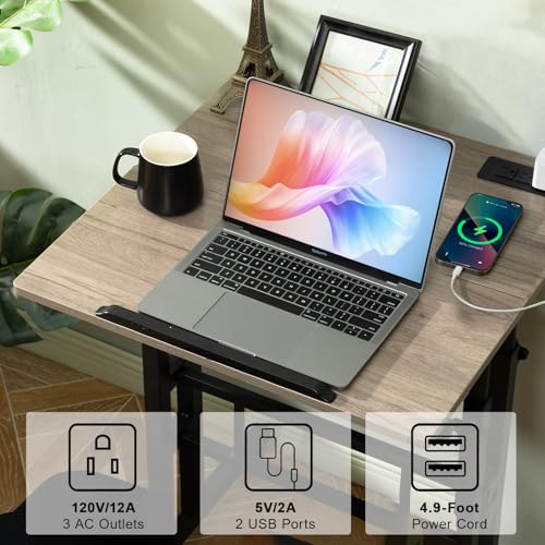 Image of Hadulcet Mobile Standing Desk Adjustable Height with Charging Station