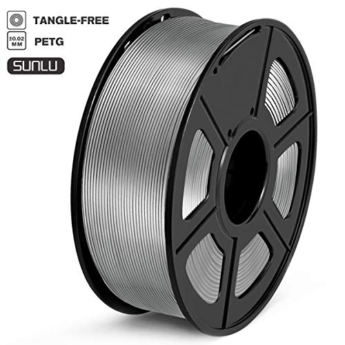 SUNLU Filamento PETG 1.75mm 1kg Impresora 3D Filamento, Precisión Dimensional +/- 0.02 mm, PETG Gris