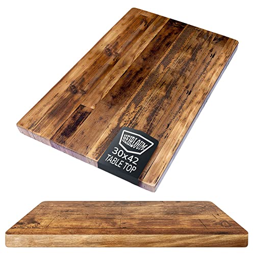 HEIRLOUM Reclaimed Wood Table Top - Rustic Recycled Wooden Piece