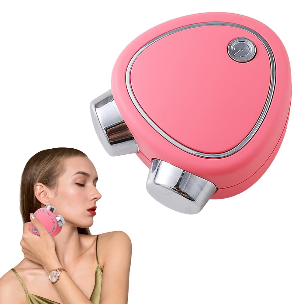 YANGUN Dispositivo Facial de Microcorriente, Masajeador Facial Eléctrico, Masajeador Facial Antiarrugas, Rosa
