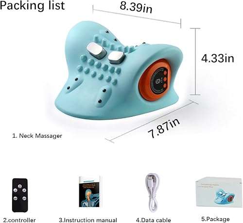 Miniatura 6 de Masajeador de cuello Shiatsu 2025, masajeador de cuello con calor eléctrico de hombros y masaje cervical para aliviar el dolor, almohada de masaje