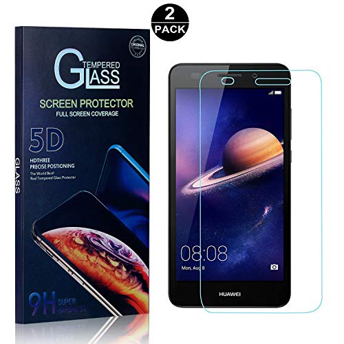 Huawei Y3 2017 Screen Protector, Bear Village® Tempered Glass Screen Protector [Lifetime Warranty], HD Screen Protector Glass for Huawei Y3 2017, 2 Pack