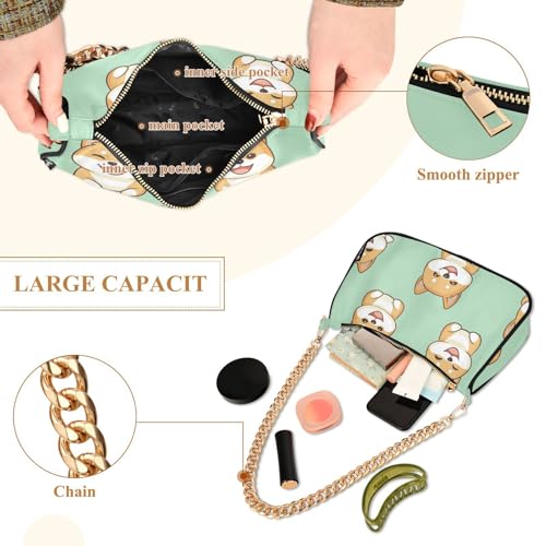 susiyo Shoulder Bags for Women Cartoon Shiba Inu Dogs Small Handbags Purse Chain Bag4