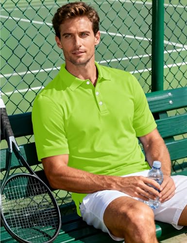 Image of MAGCOMSEN Men's Polo Shirts 3 Buttons Casual Work T Shirts Quick Dry Short Sleeve Golf Shirt Pique Jersey Outdoor Performance