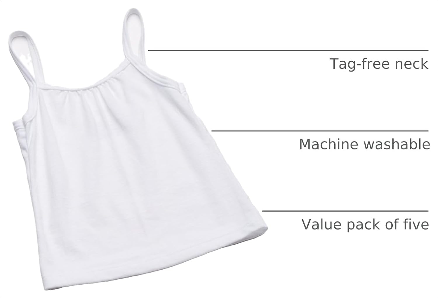 Hanes Girls' Camisole, 100% Cotton Tagless Cami, Toddler Sizing, Multiple Packs & Colors Available image 3