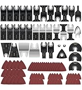 96Pack Oscillating Saw Blades, Oscillating Tool Blades Multitool Kit for Wood Metal Plastics Cutt...