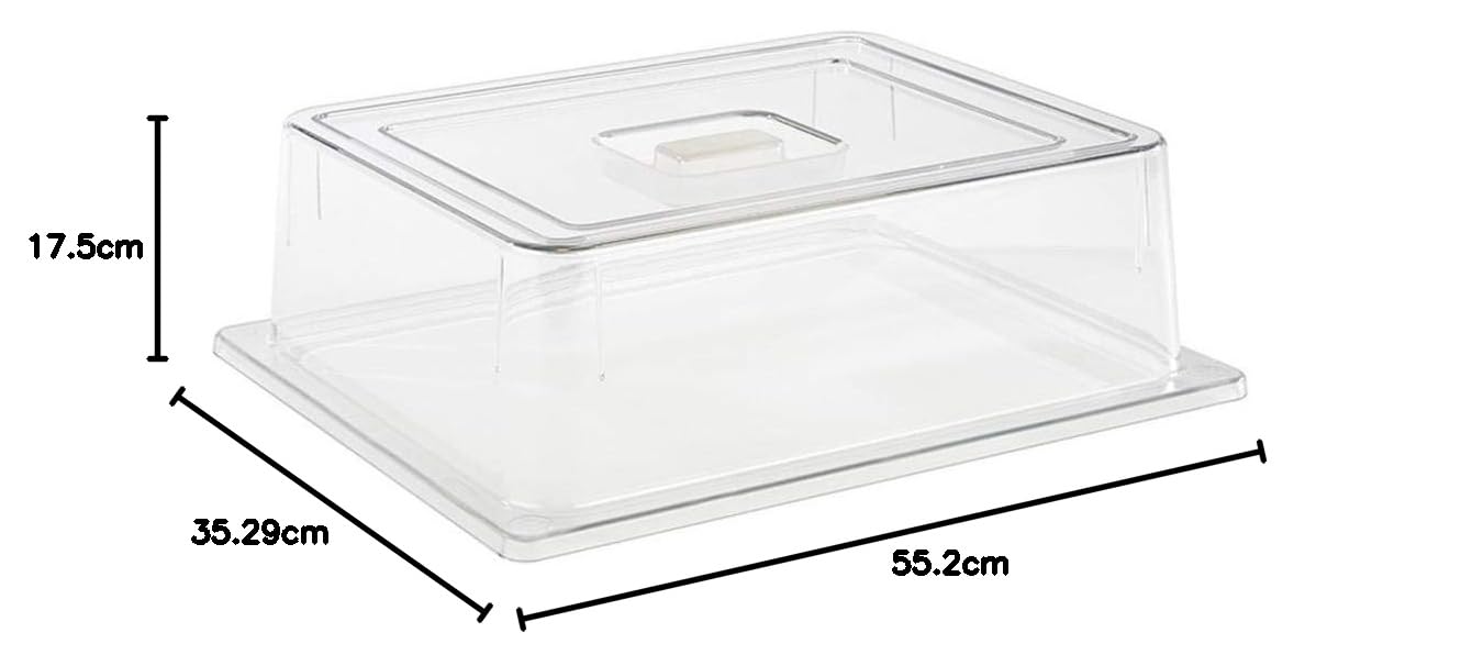 APS 11042 CLEAR GN 1/1 Transparente GN 1/2 Abdeckung, 53 x 32.5 x 9.5 cm