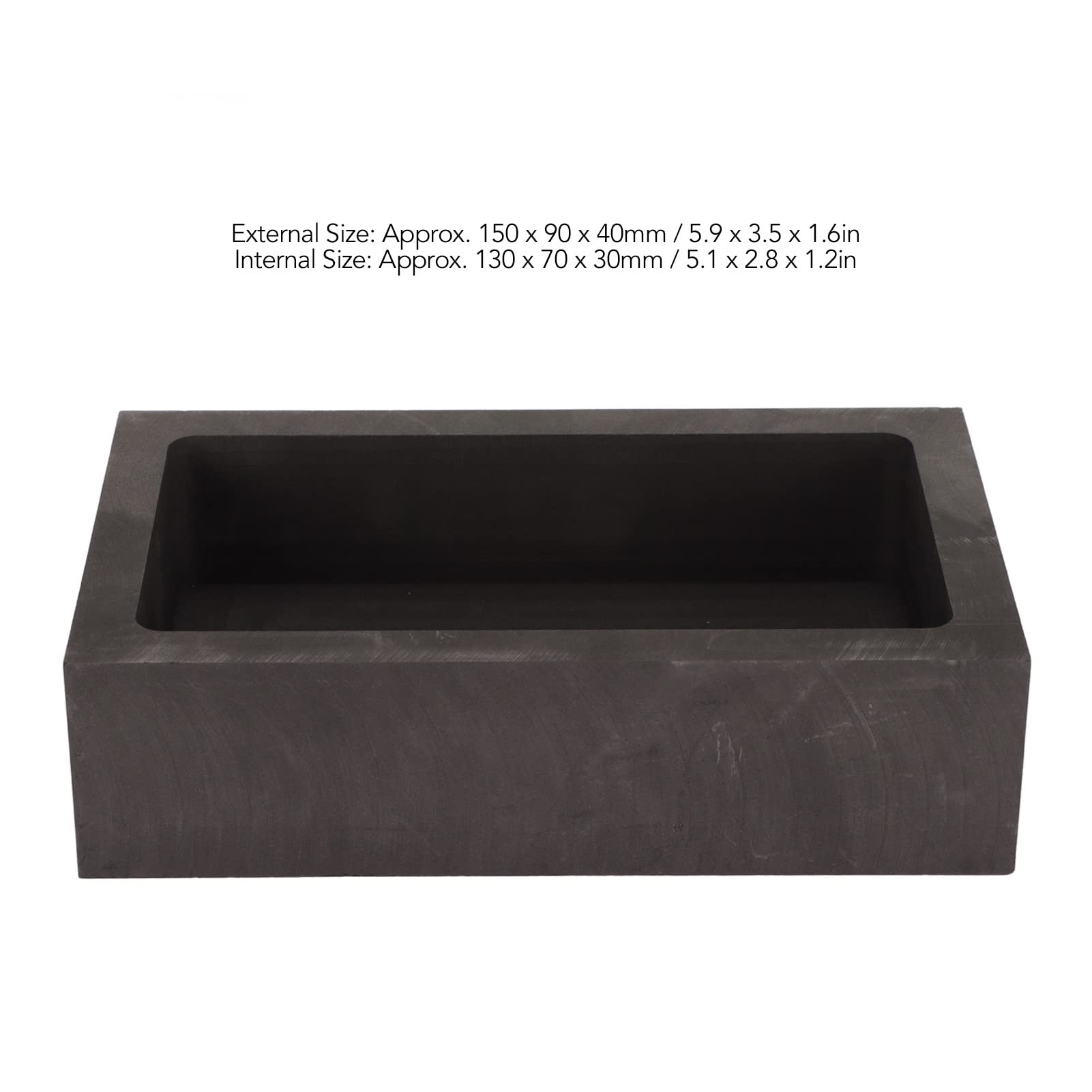 Brrnoo Creuset en Graphite 5000g Haute Pureté, Moule Lingot Métal Raffinage, Conteneur Fonderie Coulée, Réservoir Graphite
