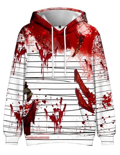 AMOMA Unisex Halloween Long Sleeve Hoodie Casual Hooded Pullover With Kangaroo Pocket