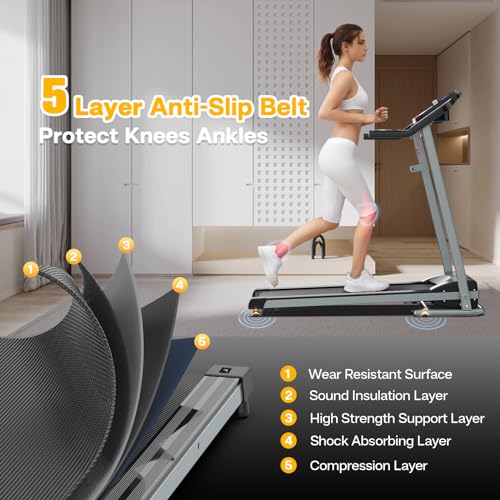 image for FYC Compact Folding Treadmill for Home, 2.5HP Quiet Motor, Pulse Senso