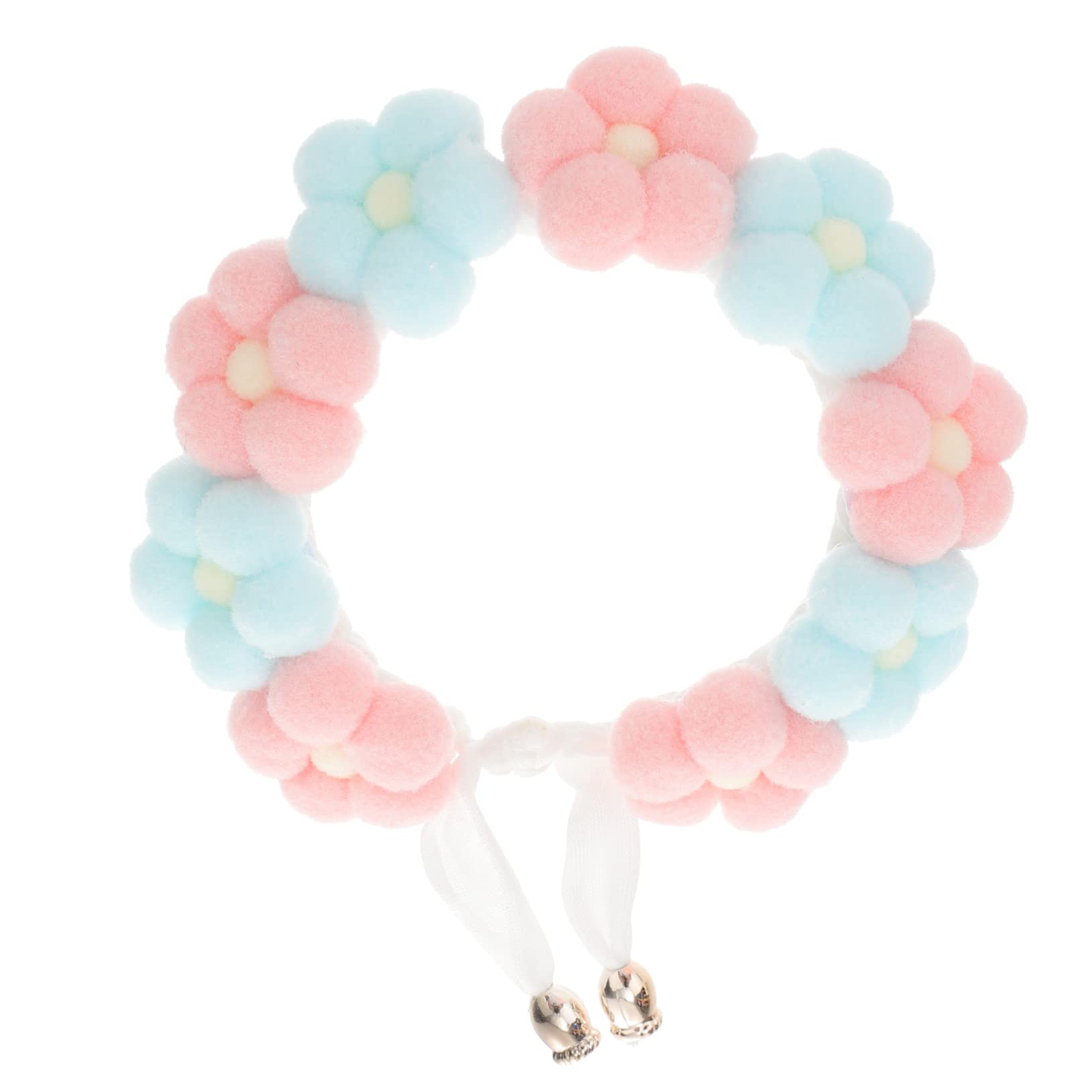 Collier tricoté pour chat et petit chien - Écharpe decorative fleur durable faite main