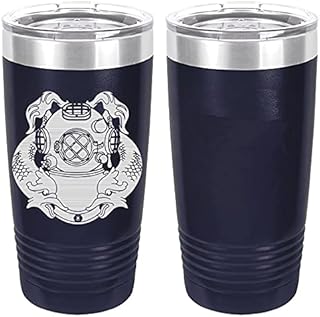 USAMM Navy Diver First Class Badge Laser Engraved 20oz Tumbler (Navy)