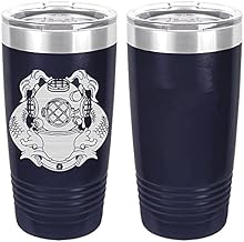 USAMM Navy Diver First Class Badge Laser Engraved 20oz Tumbler (Navy)