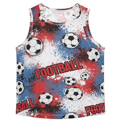 J JOYSAY Soccer Splash Red Blue Boys Tank Top Sleeveless Muscle Shirts Quick Dry Workout Sport Active Kids T-Shirts 3-15T