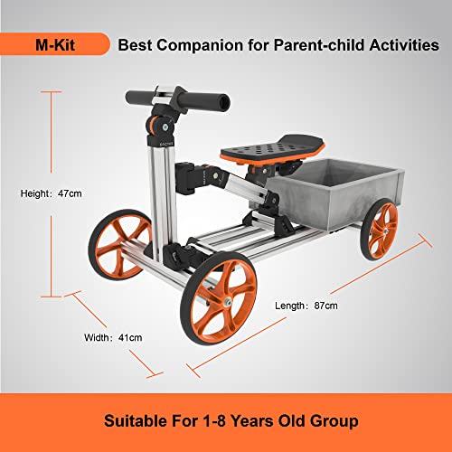Image of MERITLINE Modular Ride On Toys, Kit 20 in 1 Balance Bike No Pedal Toys for 1 to 6 Years Construction Construction Kit Boys Girls Sit /Stand Scooter Most Popular M Kit (Non Electric)