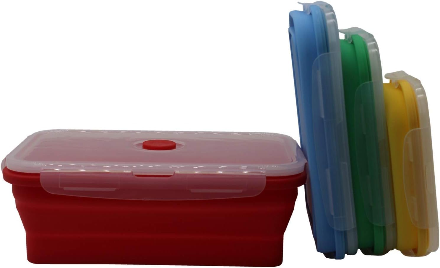 Fyuan Silicone Food Storage Containers with Lids-Small and Large Collapsible Meal Prep Container for Kitchen or Kids Lunch Bento Boxes,Thickened and durable style,Set of 4
