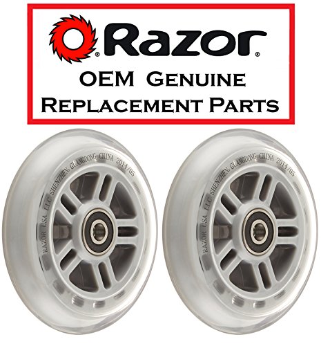 Set of 2 CLEAR Replacement Wheels for Razor SCOOTERS
