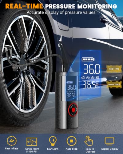 Image of TEMOLA Jump Starter with 150PSI Air Compressor, Car Battery Jump Starter