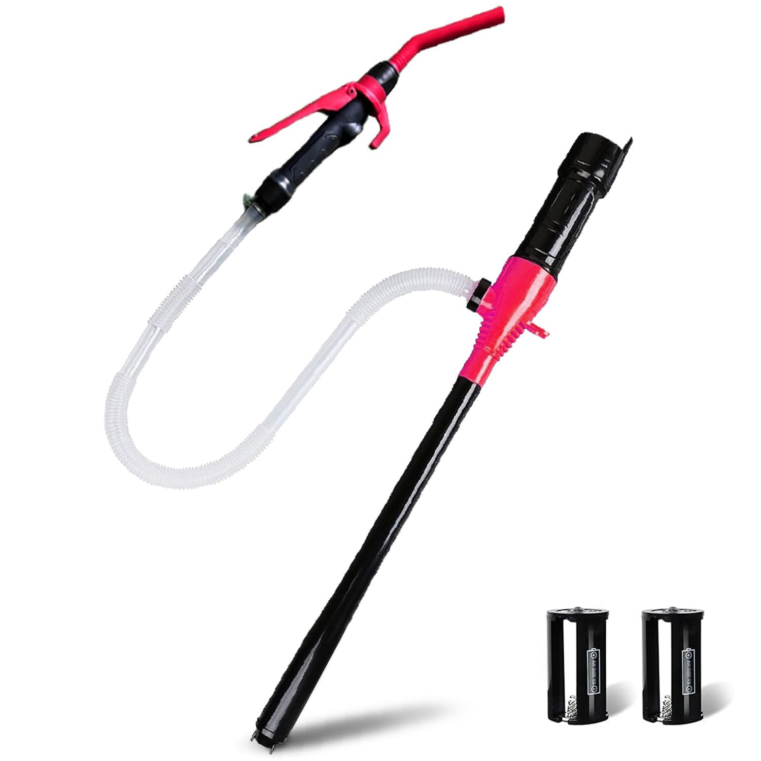 Battery Powered Fuel Transfer Pump - Water transfer Pump, Portable Electric Siphon Fuel Transfer Pump - Operated Stick Pumps, Full Power 2.2 Gallons Per Min,Hand-Held Nozzle With Hose