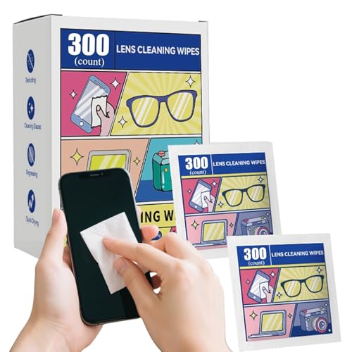 Toallitas de limpieza de lentes para electrónica y gafas, 300 unidades (300)