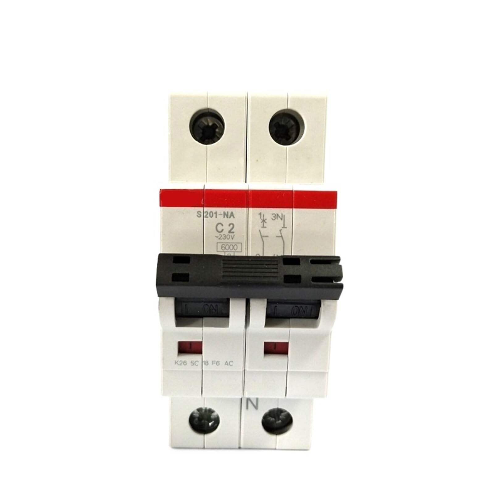 Interruptor magnetotérmico S201NA S202 1P+N 2P Tipo C 1A 2A 3A 4A 6A 10A 16A 20A 25A 32A 40A 50A 63A (2P, 6A)