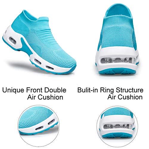 Image of YHOON Women's Walking Shoes Slip-On - Comfortable Work Shoes for Standing All Day, Breathable Air Cushion Nursing Sneakers