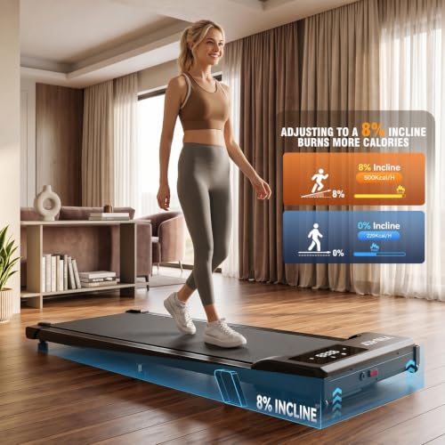 ANCHEER Under Desk Walking Pad Treadmill for Home Office with Incline by ANCHEER - Used condition - Image 2