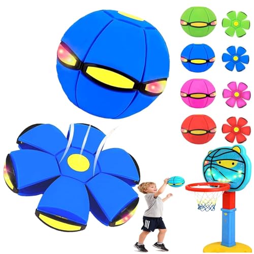 New Bouncy Ball for Kids,Magic Metaball Bouncing Ball,Schwebender Spielball,Hüpfball Kinder,Magic Flying Saucer Metaball Bouncing Interactive Flying Saucer Bouncing Balls with 6 Lights (Blue)